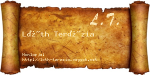 Lóth Terézia névjegykártya